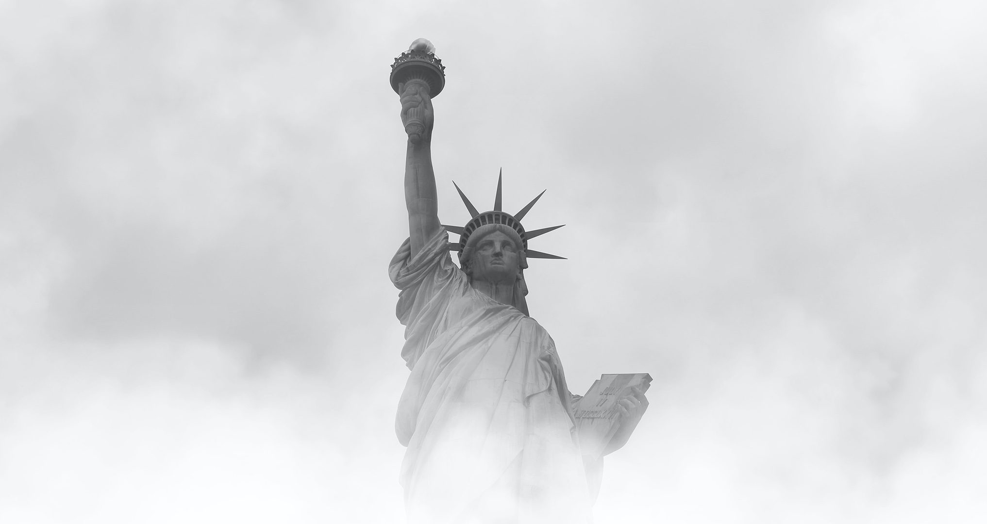Statue of Liberty in black and white