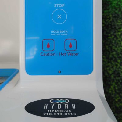 Flowater bottleless water cooler with Hydr8 sticker